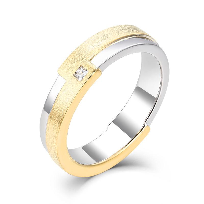 S925 sterling silver zircon men's ring pair ring couple ring niche high-end diamond ring wedding engagement ring