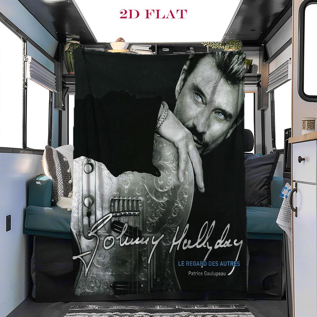 Johnny Hallyday: Life Death blanket blanket Soft and comfortable bedroom Nap Blanket Digital printing