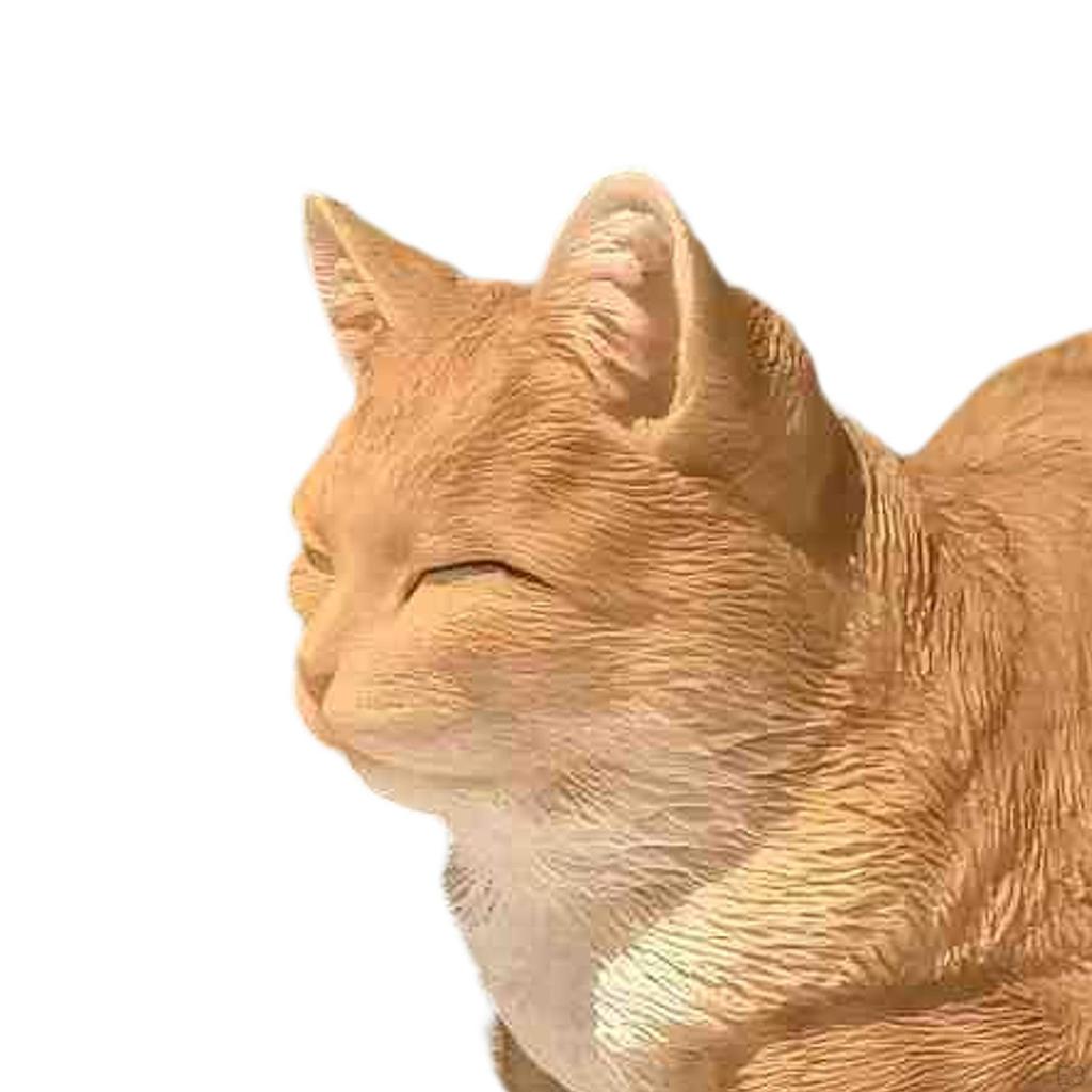 Figurine Sleeping Cat Statue Compact Decorative Resin Animal Sculpture for Dining Room