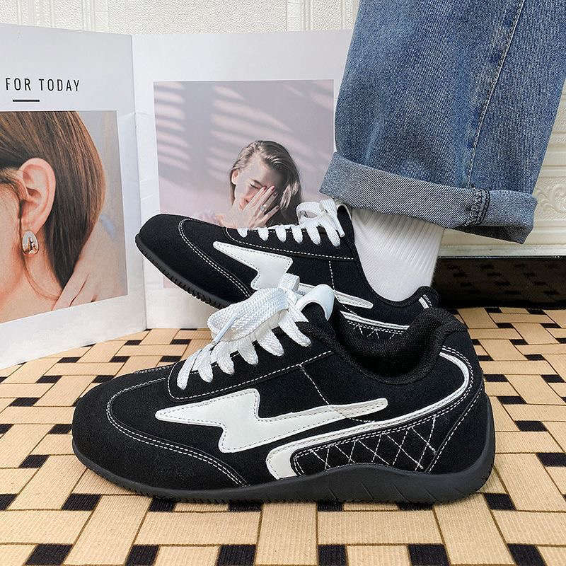 Black German Training Shoes Women's Autumn Thin-soled Sports Shoes Versatile Non-slip Flat Bottom Lightweight and Not Tired Feet Casual Shoes