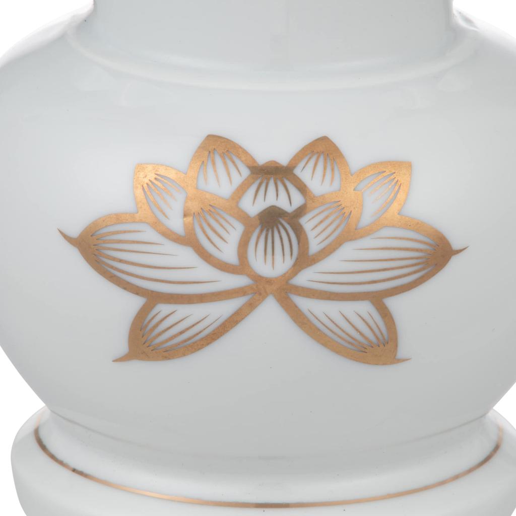 Tomatsu Shoten Buddhist Altar Accessories, Shinto Altar Accessories, White Gold Lotus 6.0 Jade Buddhist Flowers AM-TM573