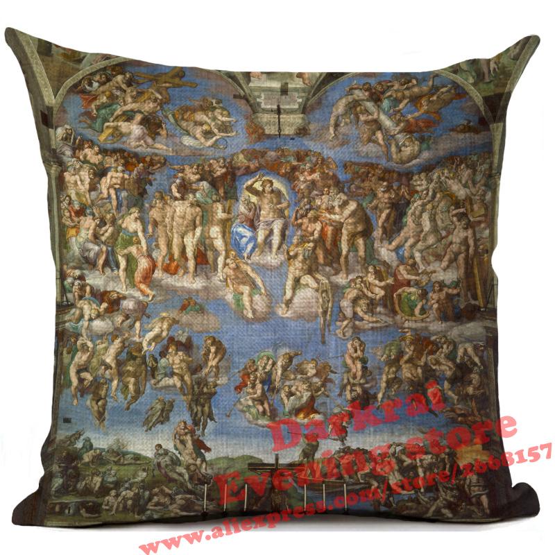 Mona Lisa Smile Art Cushion Cover Renaissance Oil Painting Style Decor Living Room Sofa Throw Pillows Home Decoration Pillowcase