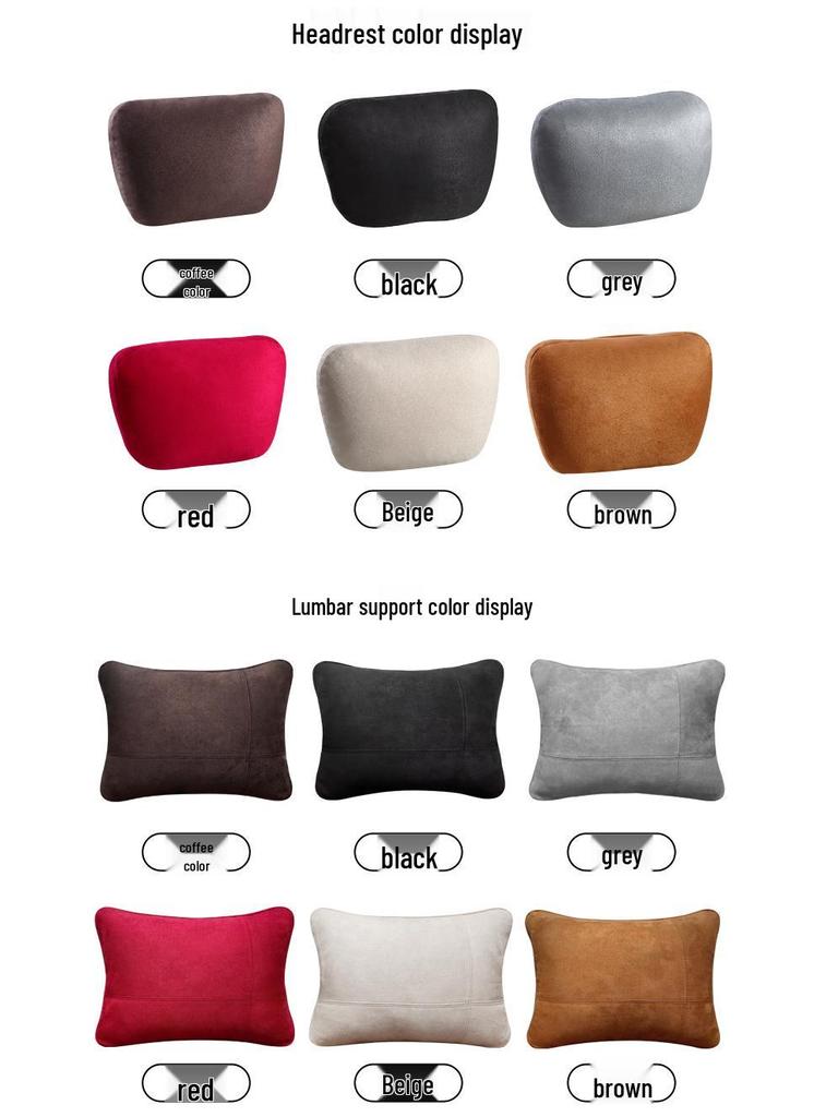 Maybach Suede Lumbar and Neck Support Car Pillow