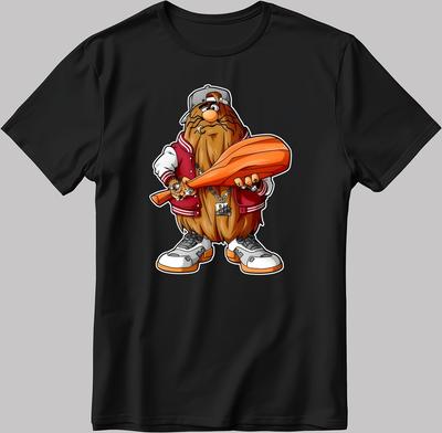 Käpt'n Höhlenmensch Lustiges Kurzarm Weiß-Schwarz Herren/Damen T-Shirt R223