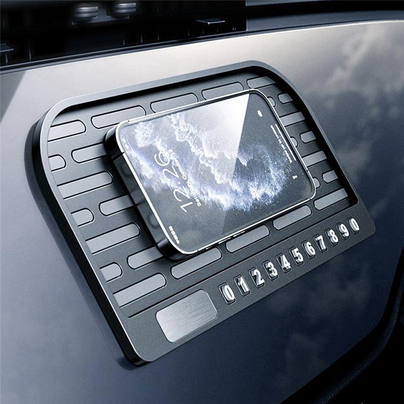 A03Z-Car Anti Slip Pad Dashboard PVC Non-Slip Mat Phone Sunglasses Holder Temporary Parking License Plate Auto Accessories
