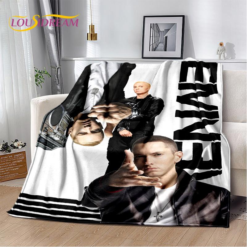 Rapper Eminem Tupac 2pac Hip-Hop Music Rap God Blanket,Soft Throw Blanket for Home Bedroom Bed Sofa Picnic Travel Cover Gift