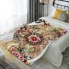 Floral Pattern Blanket Microfiber Flannel Cover Blanket Bedroom Living Room Sofa Soft And Comfortable Home Decoration