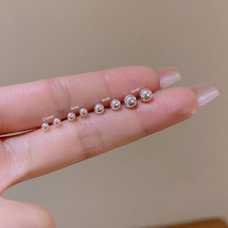 

Silver needle frosted golden bean stud earrings women s simple and small ear hole earrings cold wind ear jewelry