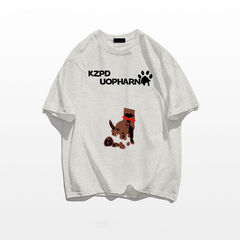 

Женский хлопковый топ большого размера с коротким рукавом и мультяшным принтом - Летний нишевый дизайн L