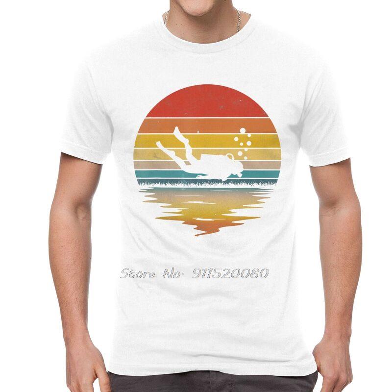 Vintage Retro Potápěčské Tričko Pánské Harajuku Tričko Krátký Rukáv Bavlna Vtipné 80. Léta Potápěč Dárek Potápěčský Milovník Tričko Top