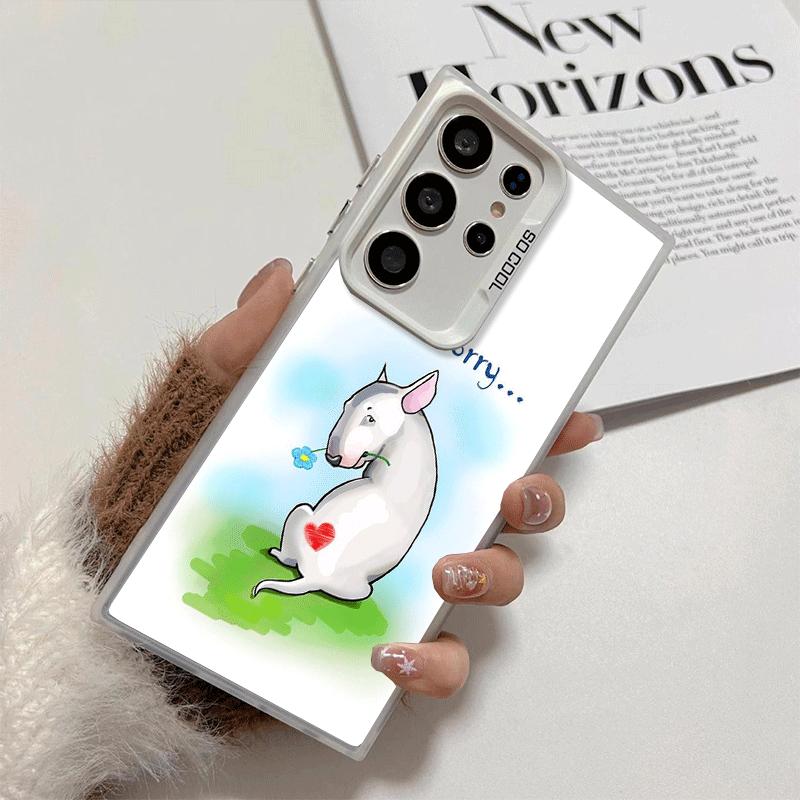 Bull Terrier Dog Cute Puppies Soft Phone Case for Samsung Galaxy S24 S25 FE S26 Edge S23 Ultra S22 Plus S21 + Shockproof Cover B