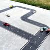 Cartoon style reusable road stickers, black polyurethane road tape, suitable for party racing decoration