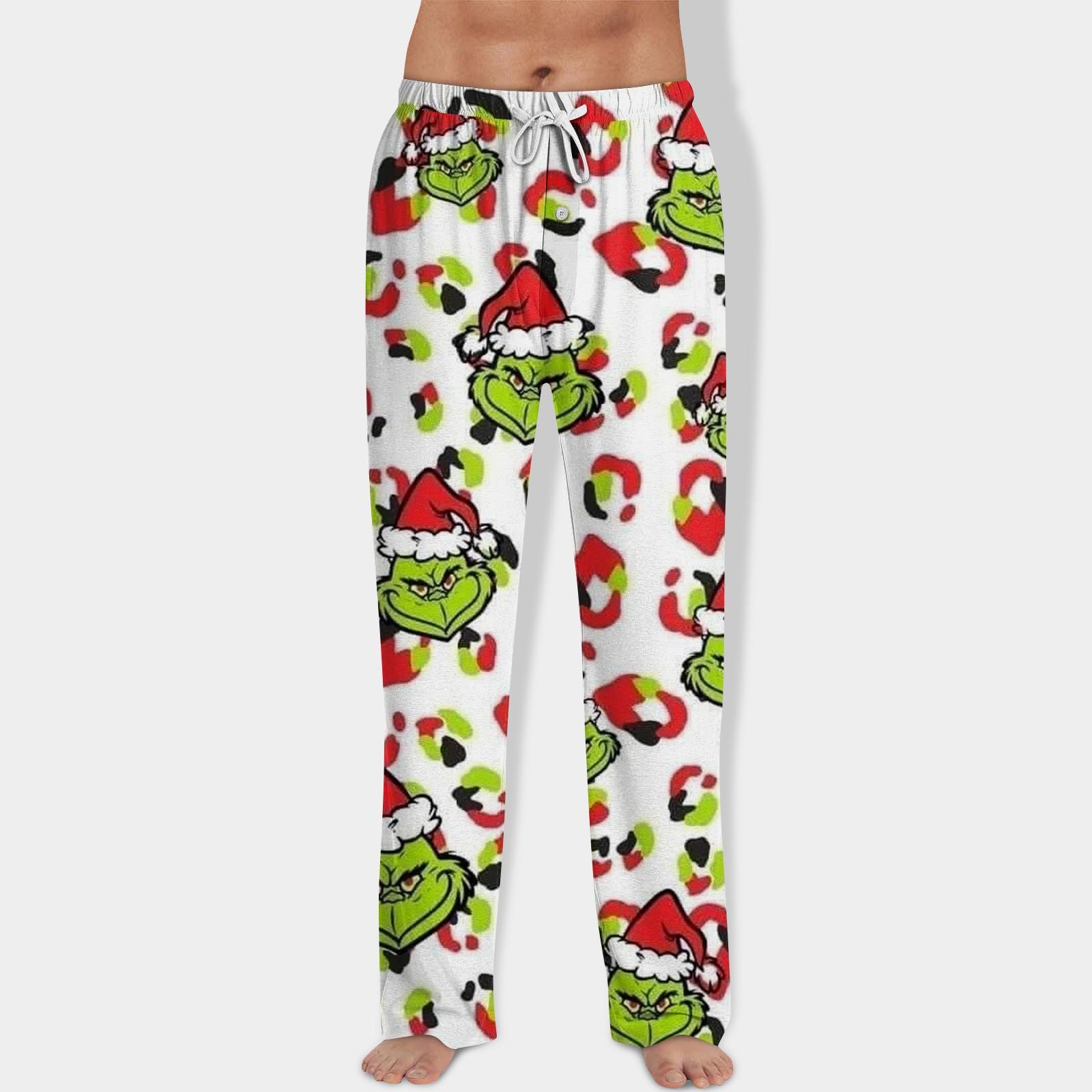 

Мужские домашние брюки с принтом Allover, пижамные брюки для сна, длинные брюки, пижамные брюки, брюки для йоги XL белый