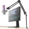 CACENCAN Longer and Taller M04 Microphone Boom Microphone Stand for Condenser and Dynamic Tabletop Weight Adjustable Angle and Perfect for Live and