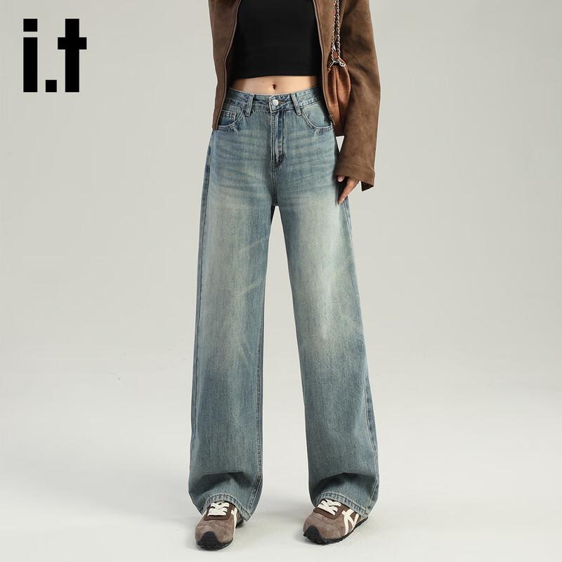 

Izzue It Women s Retro Washed Wide-Leg High-Waist Jeans XL