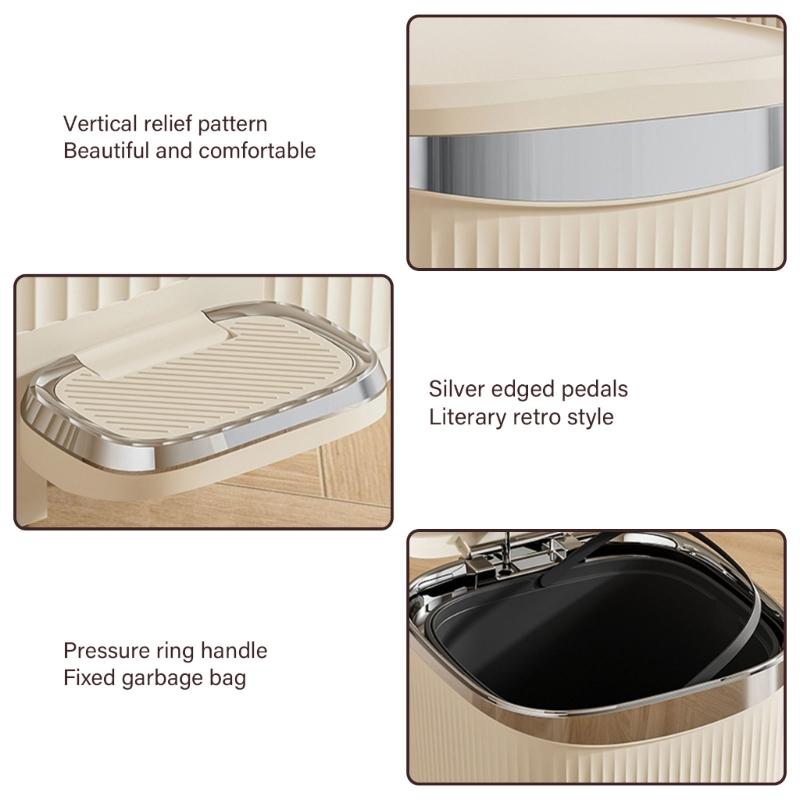 Pedal Waste Can for Effortlessly Refuse Handling, Step Trash Can for Busy Homemakers and Professional Garbage Bin