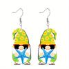 Lebhafter Gnom mit Sonnenbrillen-Stil Acryl-Ohrringe für Damen, Entzückende Gnom-Ohrhänger mit tropischen Früchten, Design für Alltag und Party