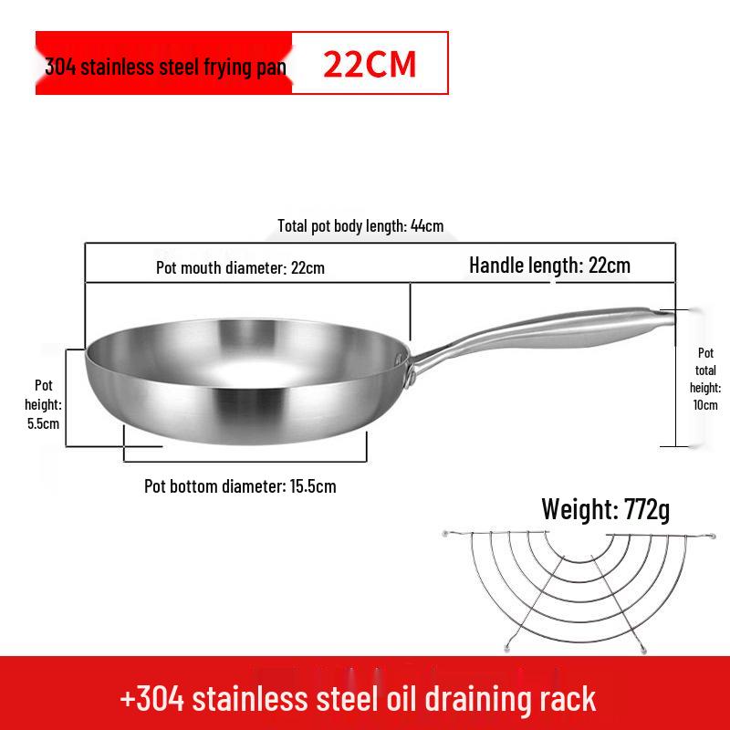 

Манулife Вок из нержавеющей стали 304 с плоским дном для индукционных и газовых плит 22 cm