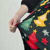 Green Chair Cover With Christmas Tree And Santa Claus Pattern