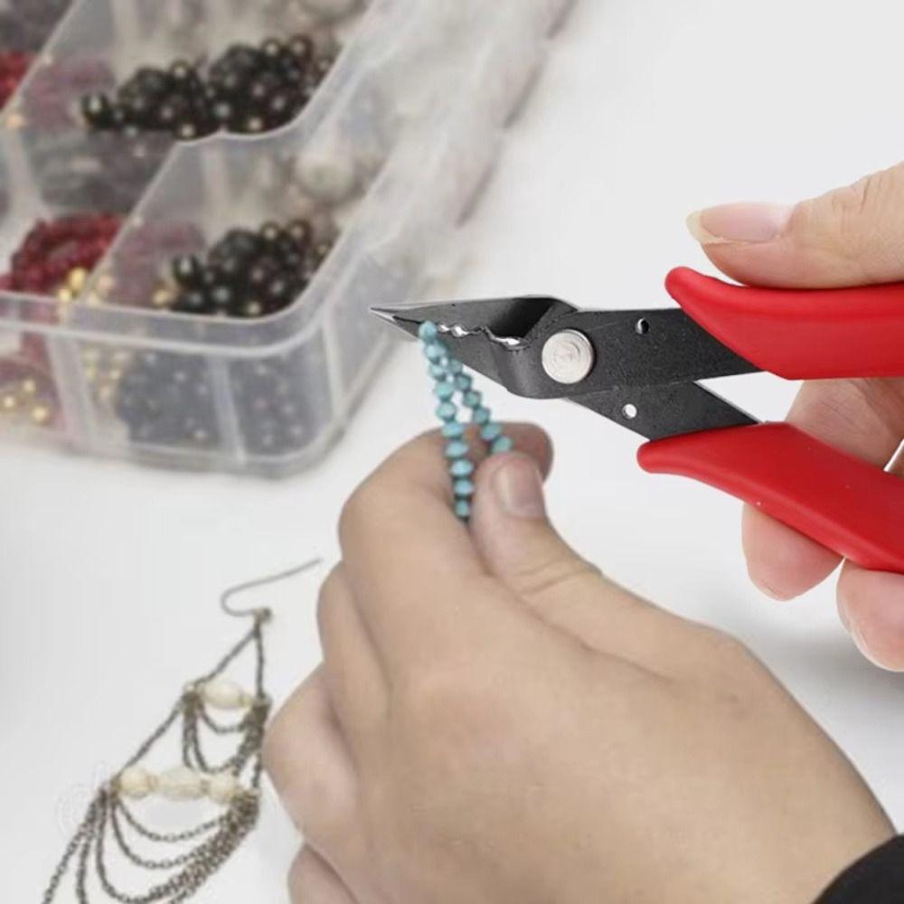 Carbon Steel Jewelry Making Pliers Double Rings Needle Nose Pliers Beading Pliers Handmade Jewelry