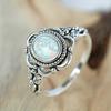 Imitation Opal Ring Woman, Retro Flower Flower Jewelry, Fashionable Design Personality Ring