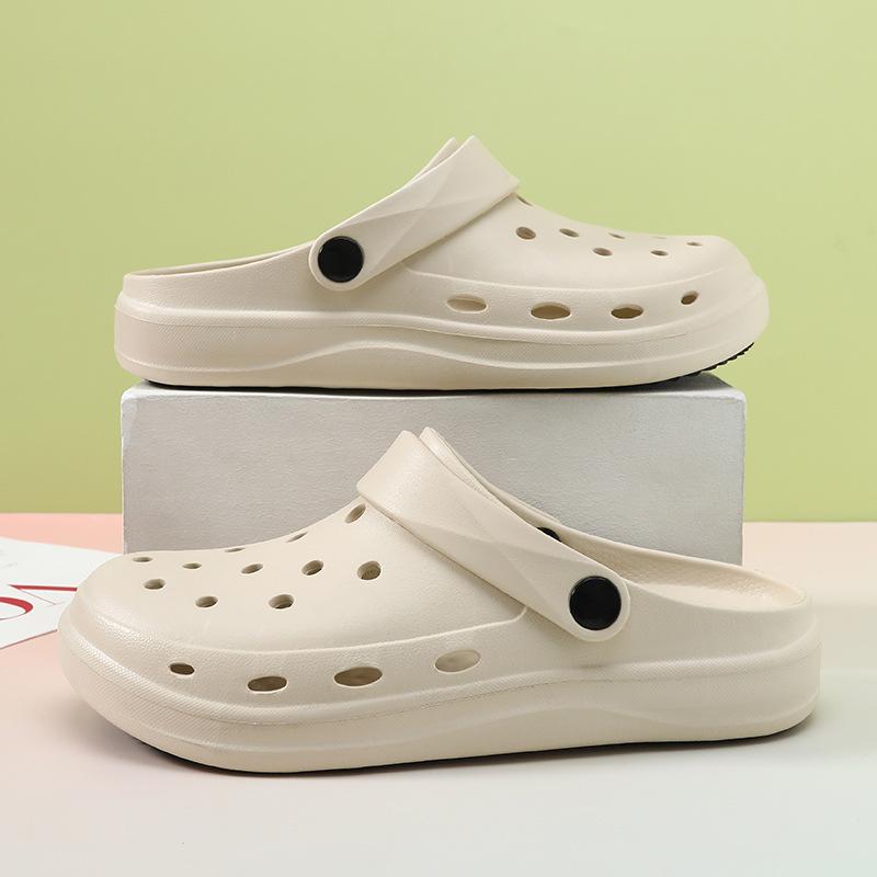 Lochschuhe Damen Sommerbekleidung rutschfest und leicht Taschenkopfschlepp dicke Sohle erhöhend atmungsaktive Sandalen Herren