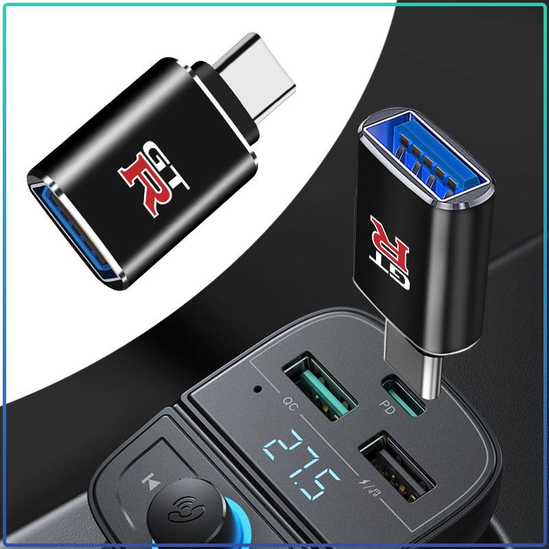 Car Type-C To USB 3.0 Interface Mini Converter Charging Adapter For Nismo Nissan Almera Tiida Juke Teana Qashqai 350Z 370Z GTR
