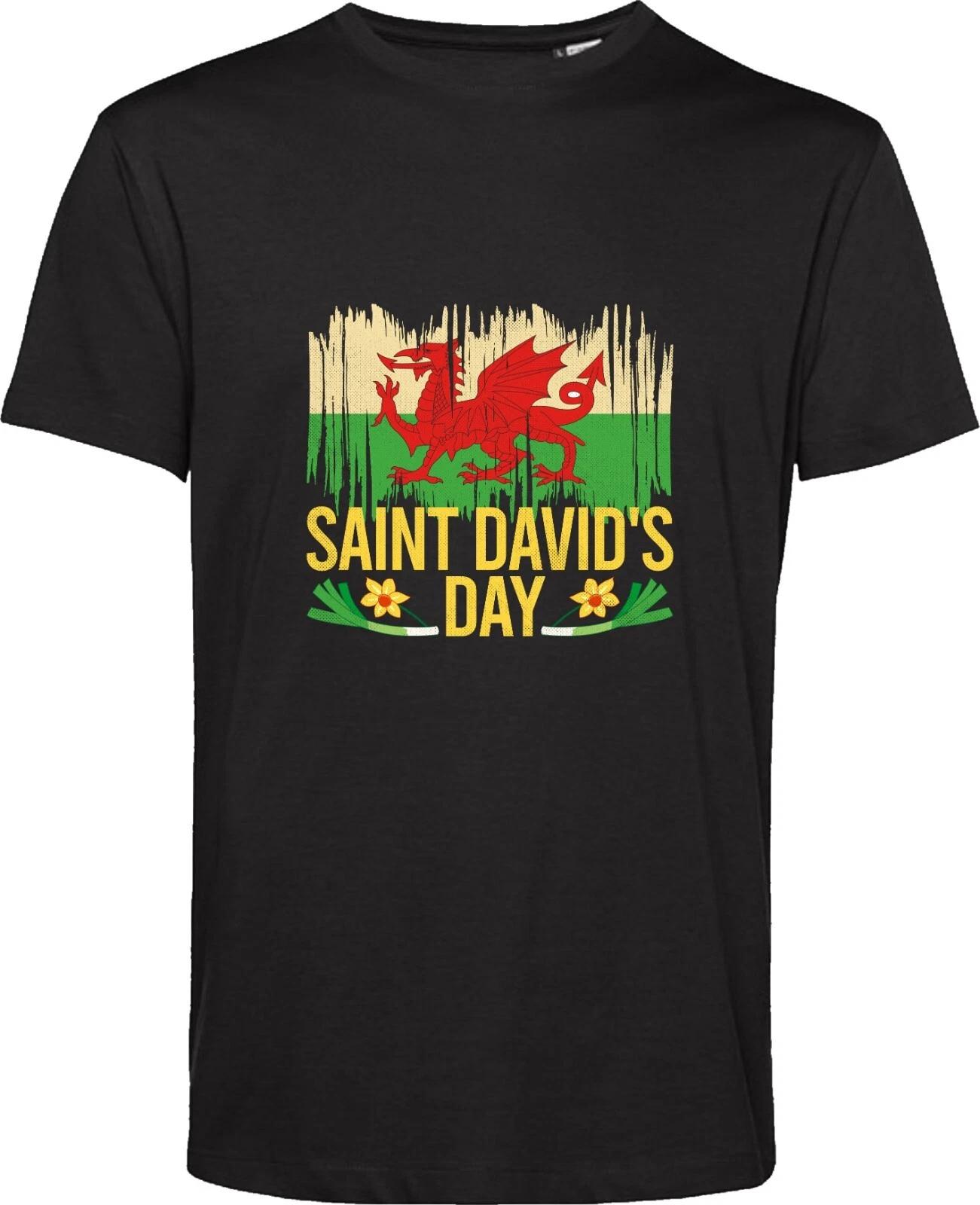 

Saint David s Day T Shirt Welsh Dragon Saint Welsh Language Wales Party Gift Top S