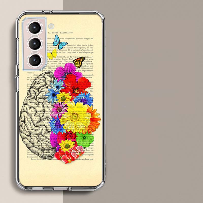 Medical Human Organs Brain Meridian Kidney Phone Case For Samsung S25+ Edge Galaxy S24 FE S23 Ultra Capa Shell S22+ S21 Plus S20