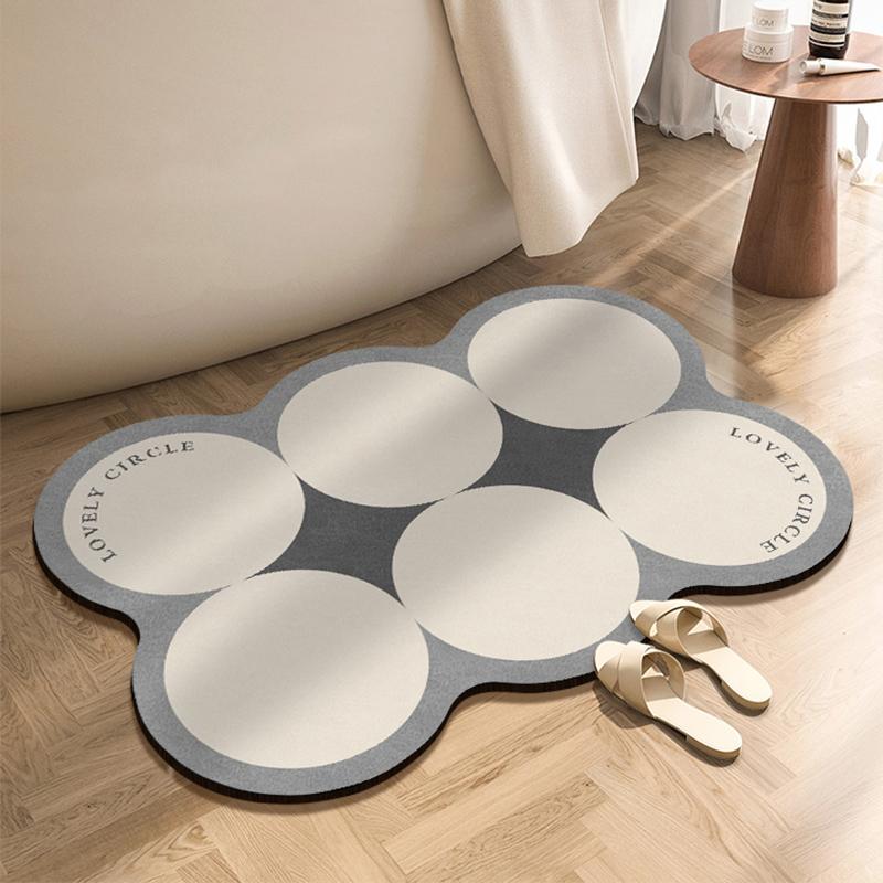 Ins Style Diotomite Bath Floor Mat Absorbent Bathroom Carpet Anti Slip Quick Dry Rugs Shower Toilet Pad Doormat Washable