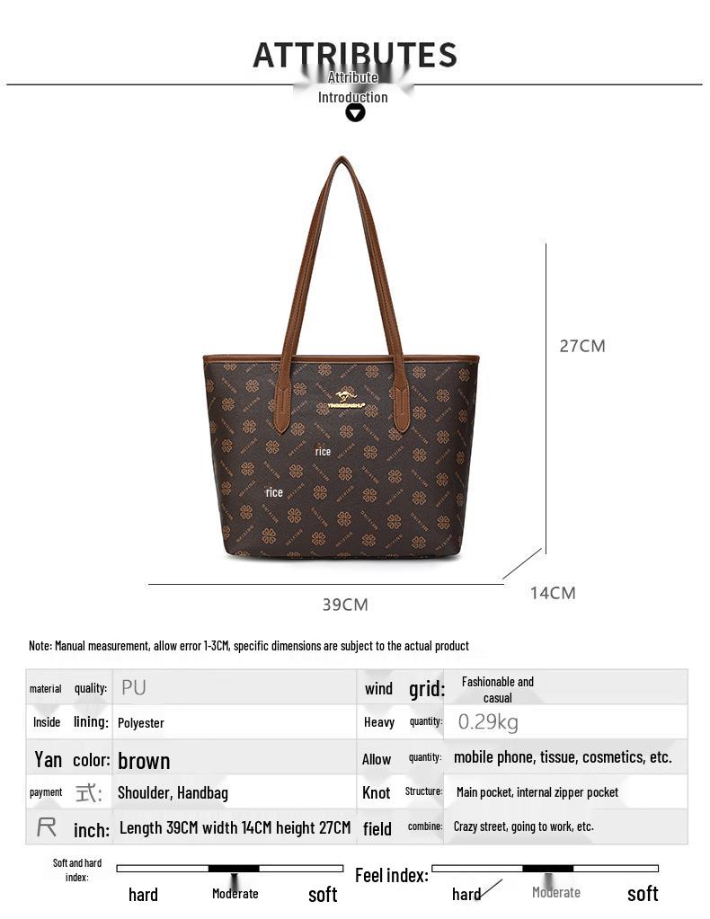 Damska torba shopper z prostym nadrukiem, duża pojemność, 2025 - Wszechstronna, codzienna, modna torebka