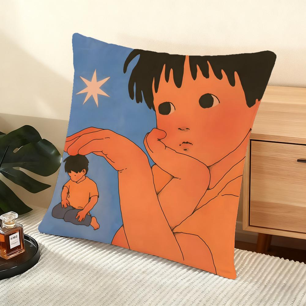 Mexico Artist Susan Cushion Cover Silky Short Plush Home Sofa Cushion Cover - Invisible Zipper Home Decoration