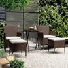 Day and Night - Day and Night Garden Bistro Set 5 Pieces PE Rattan Brown Tempered Glass