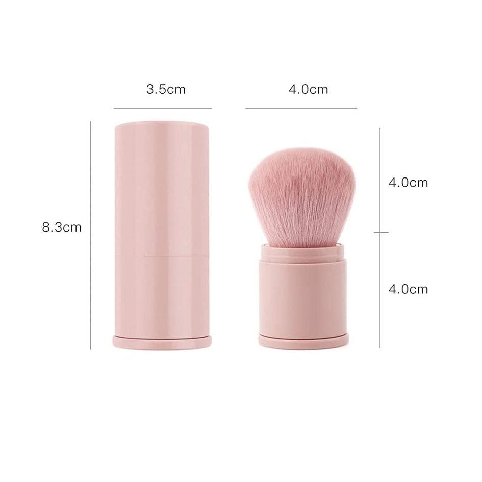 Dustproof Retractable Multi-Functional Makeup Brush: Large Powder, Blush, Setting, and Excess Powder Brush.