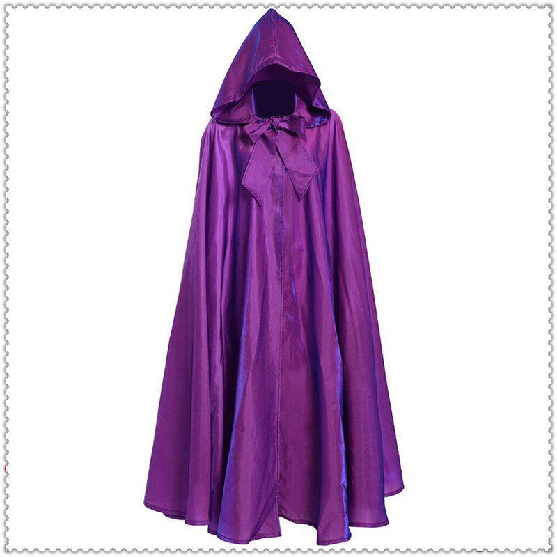 Cloak Halloween Hooded Adult Kids Robe Cape Party Vampire Cosplay Unisex Costume