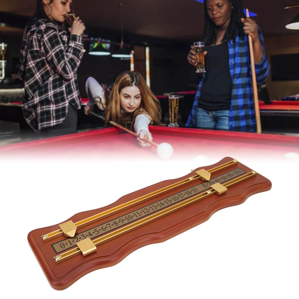 Billardspiel Zähler 2 Spuren Wellenförmige braune mitteldichte Faserplatte Billard Anzeigetafel für Heim-Club-Zubehör