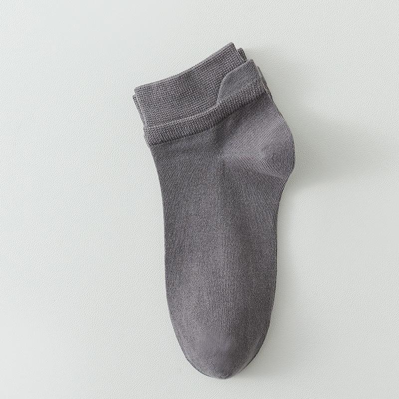 Men Spring and Autumn Pure Cotton Ear Lifting Sweat Absorbing Deodorizing Matching Color Short Tube Socks