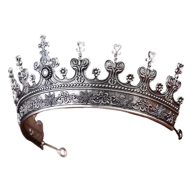 Stylish Metal Crowns Headbands Tiaras Crownpiece for Women Bridal Shower Baroque Hairhoop for Wedding and Evening Parties