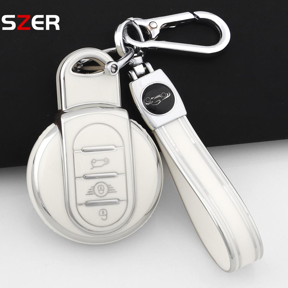 For Bmw Mini Cooper S One Jcw F54 F55 F56 F57 F60 Clubman Countryman Auto New Tpu Key Fob Case Cover Protection Fob Keychain