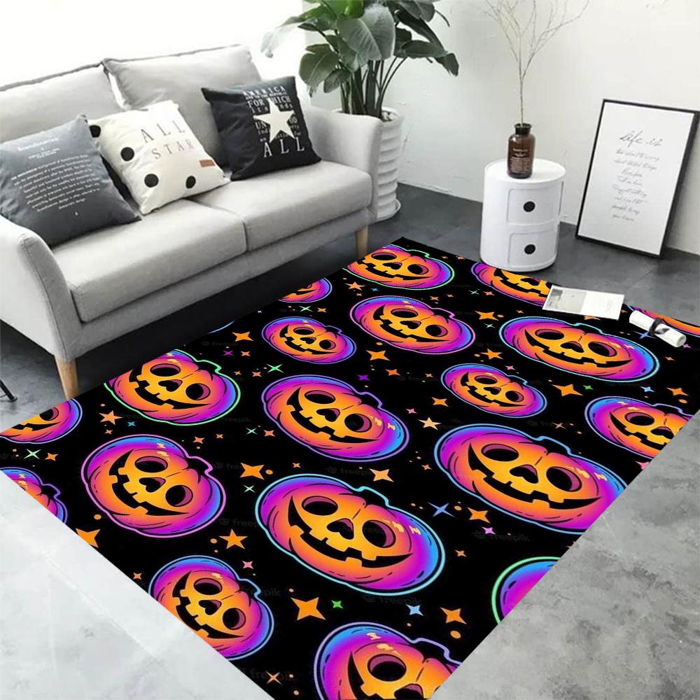Terrifying Halloween Pumpkin Lantern Carpet Small Rugs for Bedroom Washroom Floor Mat Bedroom Decoration Outdoor Rug