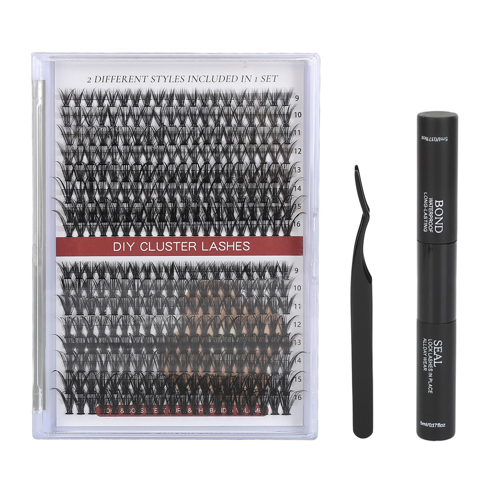 Набор для наращивания ресниц с индивидуальным завитком, набор для наращивания накладных ресниц с 10 мл клея Lash Twee 30D+40D Set 16 Row， 40D 12 Row