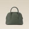 Crocodile Pattern Shell Bag First Layer Cowhide Handbag Large Capacity Commuter Leather Women's Bag Shoulder Messenger Bowling Bag