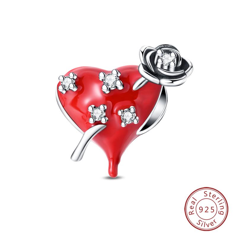 100% Copper Exquisite Tarot Cards Bracelet Pendants Blood Red Fire Snake Rose Charms Beads Diy Jewelry For Women