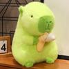 1pc 23-50cm Fluffy Green Capybara Plush Doll Holding Banana Stuffed Toy Simulation Animals Birthday Gift Home Decor