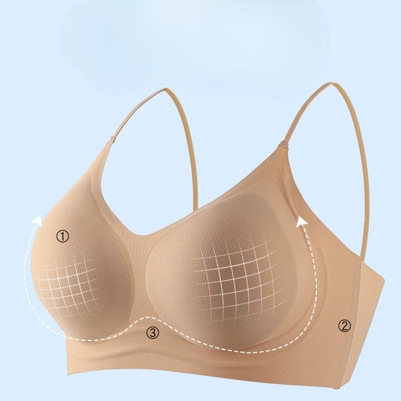 Women's Spring and Summer Non Trace Receiving Auxiliary Breast No Steel Ring Invisible Beauty Back One Piece Underwear