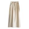 Spring and autumn new elastic high-waisted washed cotton wide-leg pants women's loose and thin versatile casual straight-leg pants