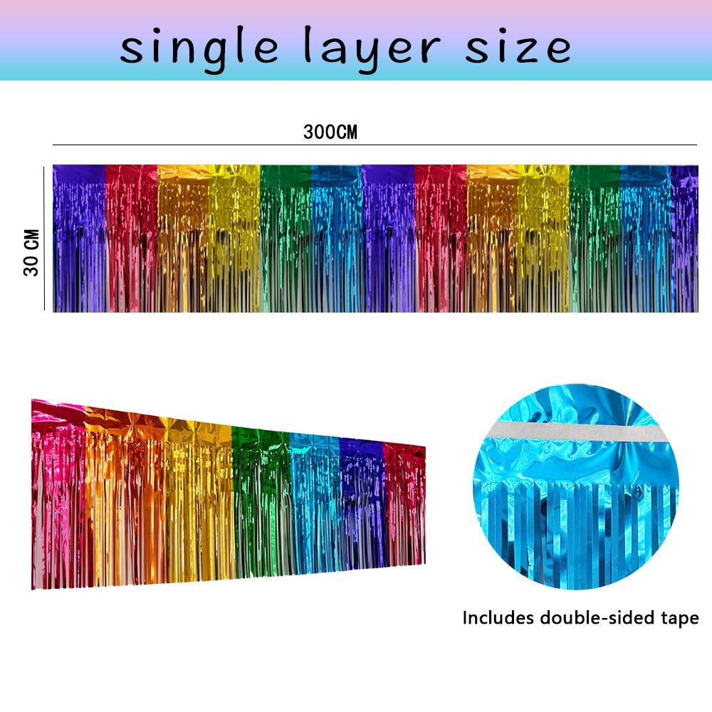 Premium Foil Fringe Tinsel Garland Creative 2M 4 Layers Foil Banner Birthday Party Wedding Decoration Christmas Home Wall Decor