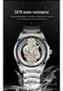 Jindun Double-Sided Transparent Hollow Waterproof Luminous Men's Quartz Watch