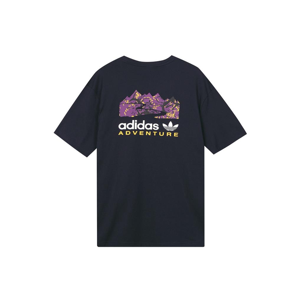 Adidas Originals Trefoil Mountain Print Sports Tee Men Tops Legend-Ink-Blue H13912