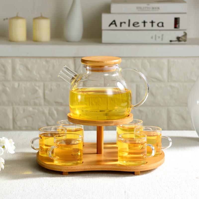 Glass Coffee and Tea Carafe Set with 6 Cups